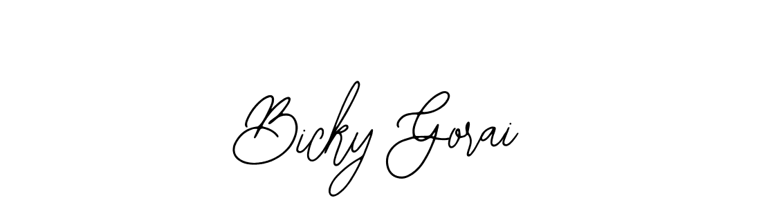 The best way (Bearetta-2O07w) to make a short signature is to pick only two or three words in your name. The name Bicky Gorai include a total of six letters. For converting this name. Bicky Gorai signature style 12 images and pictures png