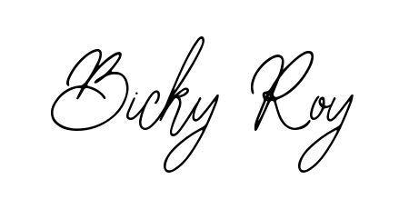 A sleek calligraphic signature for name Bicky Roy utilizing Bearetta-2O07w styling. Great for adding personal signatures to photos and art. Bicky Roy signature style 12 images and pictures png