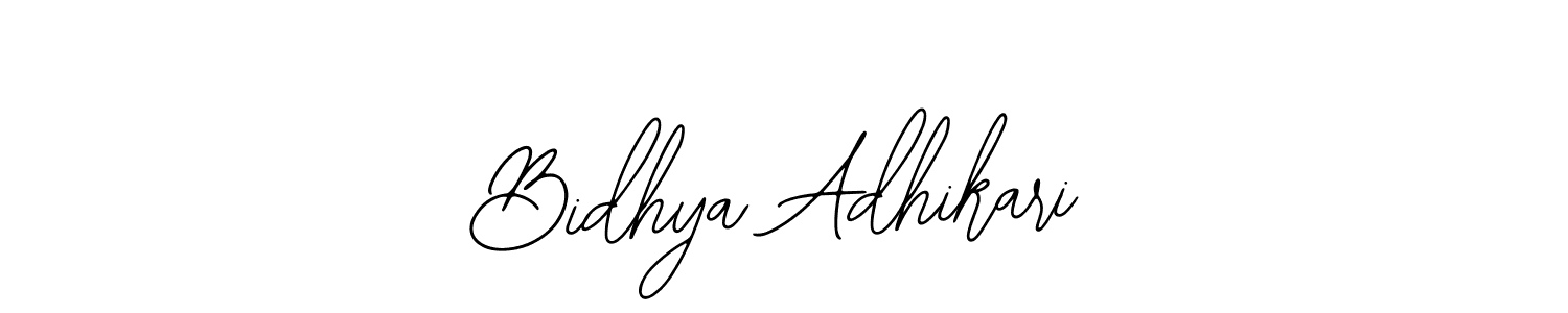 How to make Bidhya Adhikari name signature. Use Bearetta-2O07w style for creating short signs online. This is the latest handwritten sign. Bidhya Adhikari signature style 12 images and pictures png