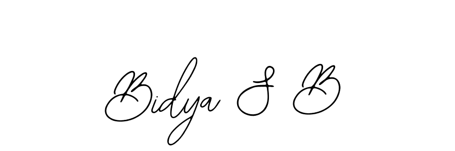 Design your own signature with our free online signature maker. With this signature software, you can create a handwritten (Bearetta-2O07w) signature for name Bidya S B. Bidya S B signature style 12 images and pictures png