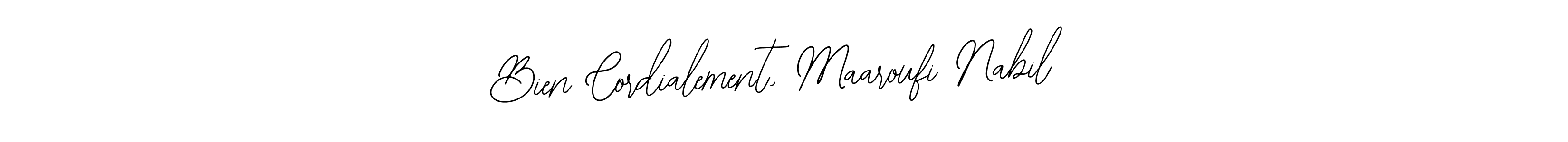 if you are searching for the best signature style for your name Bien Cordialement, Maaroufi Nabil. so please give up your signature search. here we have designed multiple signature styles  using Bearetta-2O07w. Bien Cordialement, Maaroufi Nabil signature style 12 images and pictures png