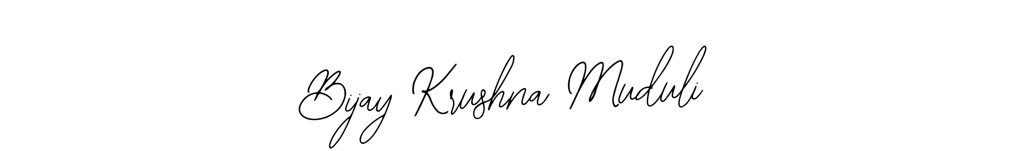 How to make Bijay Krushna Muduli name signature. Use Bearetta-2O07w style for creating short signs online. This is the latest handwritten sign. Bijay Krushna Muduli signature style 12 images and pictures png
