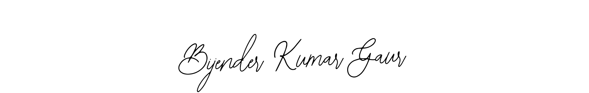 The best way (Bearetta-2O07w) to make a short signature is to pick only two or three words in your name. The name Bijender Kumar Gaur include a total of six letters. For converting this name. Bijender Kumar Gaur signature style 12 images and pictures png