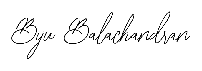 Get an exclusive digital autograph for Biju Balachandran. The Bearetta-2O07w typeface captures the charm of real penmanship on paper. Biju Balachandran signature style 12 images and pictures png