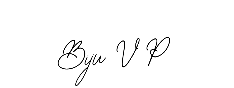 How to make Biju V P name signature. Use Bearetta-2O07w style for creating short signs online. This is the latest handwritten sign. Biju V P signature style 12 images and pictures png