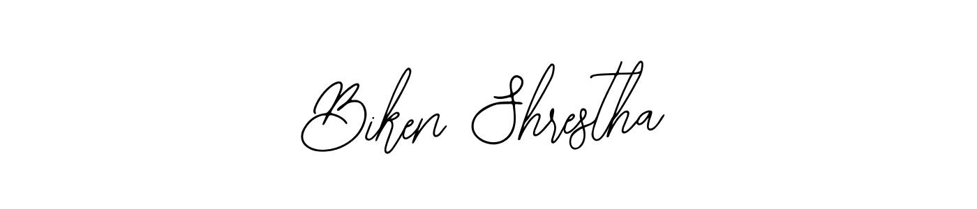 Use a signature maker to create a handwritten signature online. With this signature software, you can design (Bearetta-2O07w) your own signature for name Biken Shrestha. Biken Shrestha signature style 12 images and pictures png