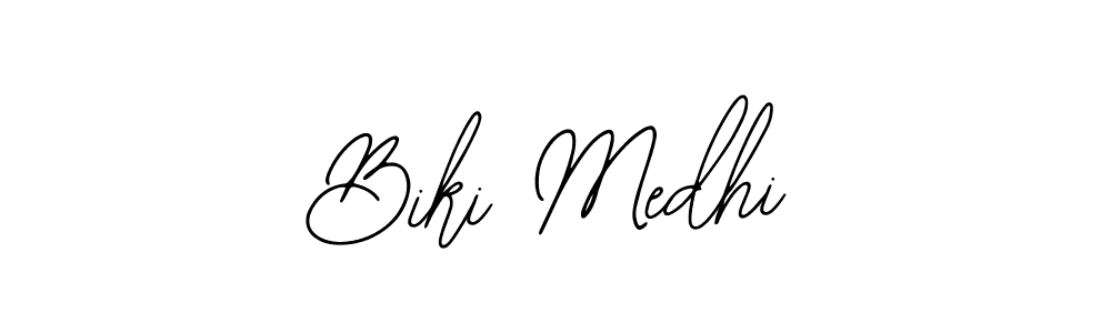 The best way (Bearetta-2O07w) to make a short signature is to pick only two or three words in your name. The name Biki Medhi include a total of six letters. For converting this name. Biki Medhi signature style 12 images and pictures png