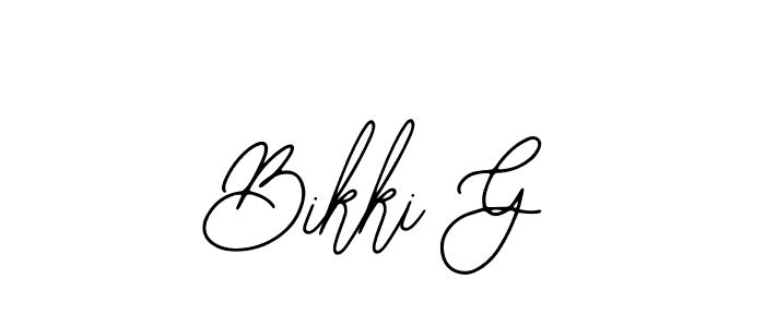 Also You can easily find your signature by using the search form. We will create Bikki G name handwritten signature images for you free of cost using Bearetta-2O07w sign style. Bikki G signature style 12 images and pictures png