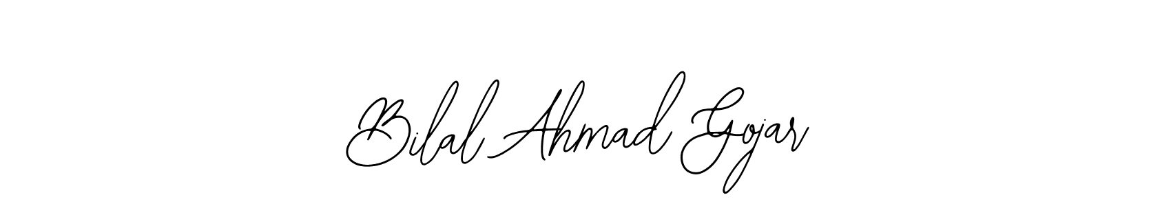 You should practise on your own different ways (Bearetta-2O07w) to write your name (Bilal Ahmad Gojar) in signature. don't let someone else do it for you. Bilal Ahmad Gojar signature style 12 images and pictures png