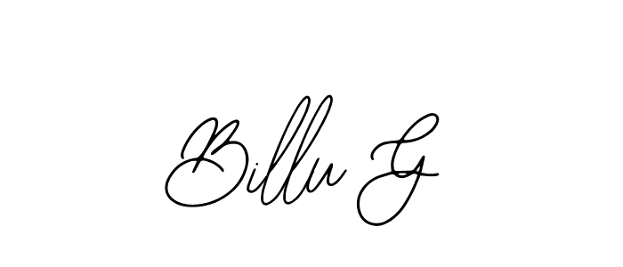 Design your own signature with our free online signature maker. With this signature software, you can create a handwritten (Bearetta-2O07w) signature for name Billu G. Billu G signature style 12 images and pictures png