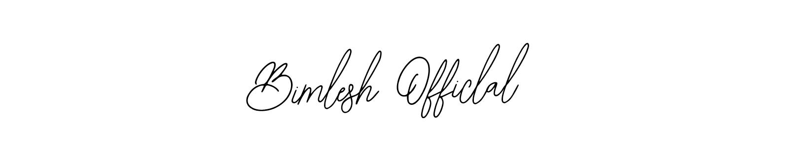 The best way (Bearetta-2O07w) to make a short signature is to pick only two or three words in your name. The name Bimlesh Officlal include a total of six letters. For converting this name. Bimlesh Officlal signature style 12 images and pictures png