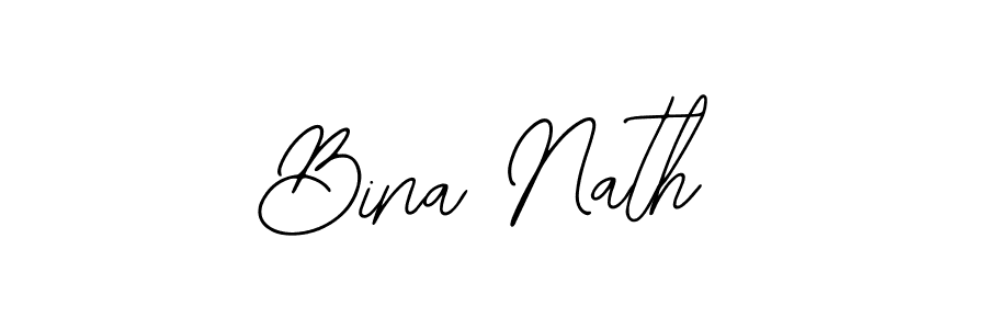 You should practise on your own different ways (Bearetta-2O07w) to write your name (Bina Nath) in signature. don't let someone else do it for you. Bina Nath signature style 12 images and pictures png