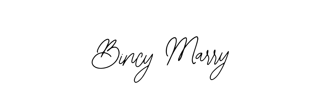How to make Bincy Marry name signature. Use Bearetta-2O07w style for creating short signs online. This is the latest handwritten sign. Bincy Marry signature style 12 images and pictures png