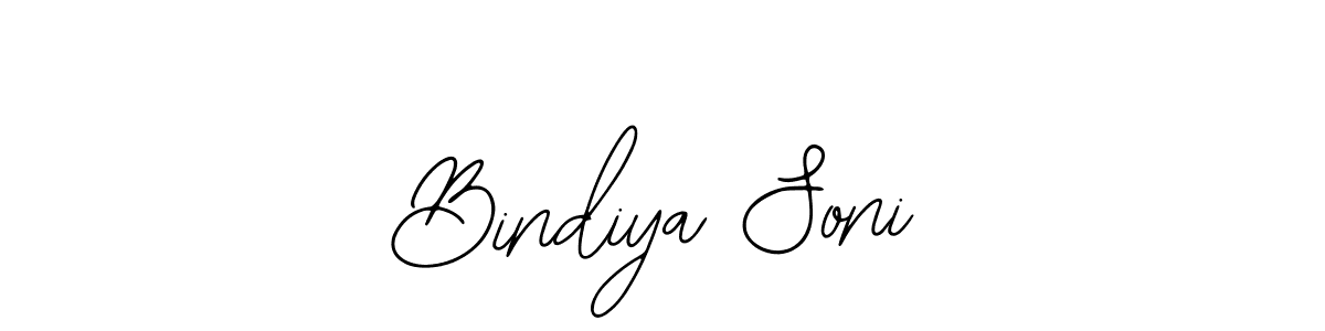 Design your own signature with our free online signature maker. With this signature software, you can create a handwritten (Bearetta-2O07w) signature for name Bindiya Soni. Bindiya Soni signature style 12 images and pictures png