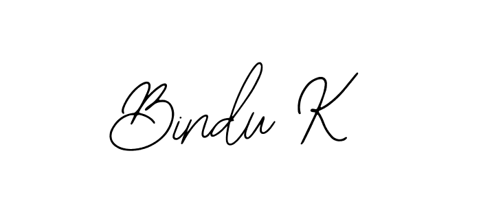 if you are searching for the best signature style for your name Bindu K. so please give up your signature search. here we have designed multiple signature styles  using Bearetta-2O07w. Bindu K signature style 12 images and pictures png