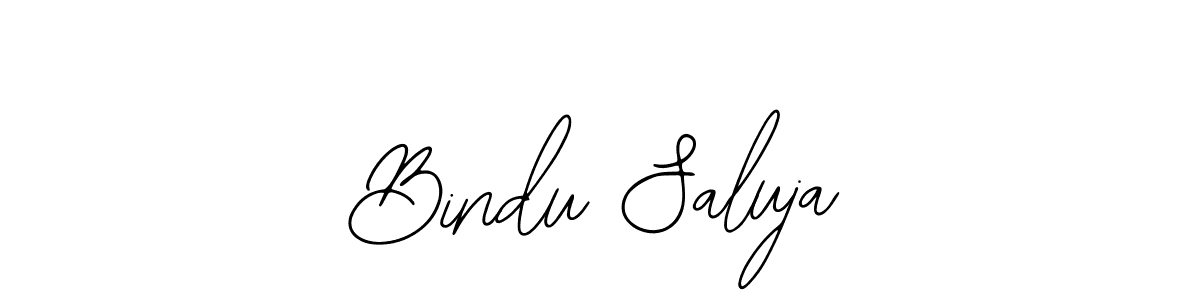 Bearetta-2O07w is a professional signature style that is perfect for those who want to add a touch of class to their signature. It is also a great choice for those who want to make their signature more unique. Get Bindu Saluja name to fancy signature for free. Bindu Saluja signature style 12 images and pictures png
