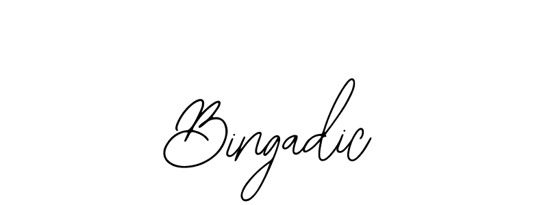 Design your own signature with our free online signature maker. With this signature software, you can create a handwritten (Bearetta-2O07w) signature for name Bingadic. Bingadic signature style 12 images and pictures png