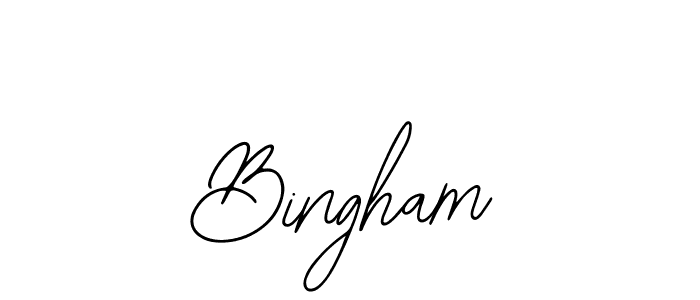 Design your own signature with our free online signature maker. With this signature software, you can create a handwritten (Bearetta-2O07w) signature for name Bingham. Bingham signature style 12 images and pictures png
