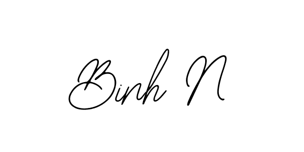 How to make Binh N name signature. Use Bearetta-2O07w style for creating short signs online. This is the latest handwritten sign. Binh N signature style 12 images and pictures png