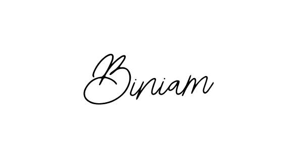 How to make Biniam name signature. Use Bearetta-2O07w style for creating short signs online. This is the latest handwritten sign. Biniam signature style 12 images and pictures png
