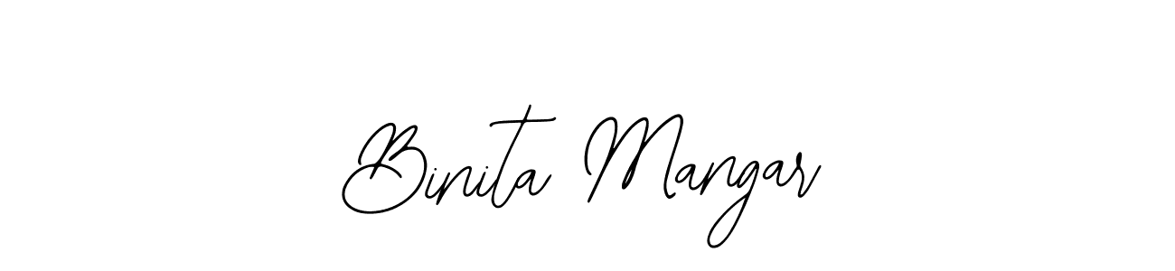 Design your own signature with our free online signature maker. With this signature software, you can create a handwritten (Bearetta-2O07w) signature for name Binita Mangar. Binita Mangar signature style 12 images and pictures png