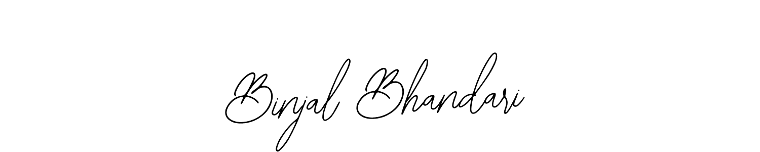 You should practise on your own different ways (Bearetta-2O07w) to write your name (Binjal Bhandari) in signature. don't let someone else do it for you. Binjal Bhandari signature style 12 images and pictures png