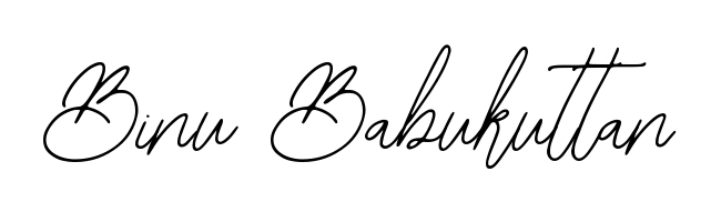 Create an unforgettable impression when signing with Binu Babukuttan name styled in Bearetta-2O07w typography. 100% free online generator. Binu Babukuttan signature style 12 images and pictures png
