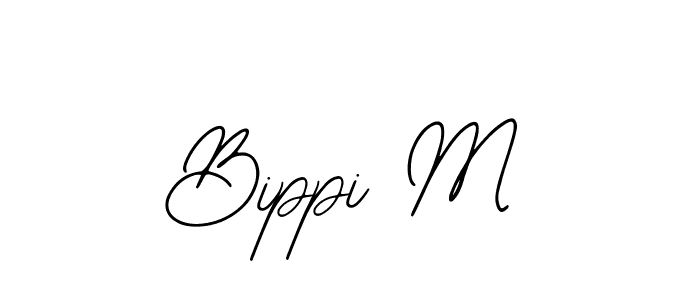 How to make Bippi M name signature. Use Bearetta-2O07w style for creating short signs online. This is the latest handwritten sign. Bippi M signature style 12 images and pictures png