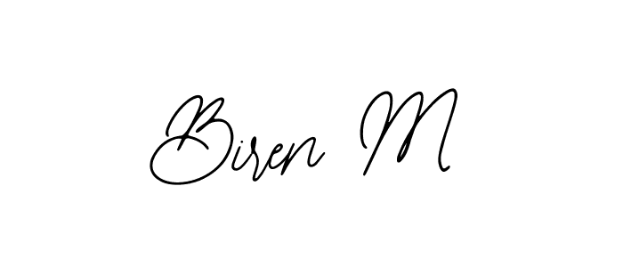 It looks lik you need a new signature style for name Biren M. Design unique handwritten (Bearetta-2O07w) signature with our free signature maker in just a few clicks. Biren M signature style 12 images and pictures png