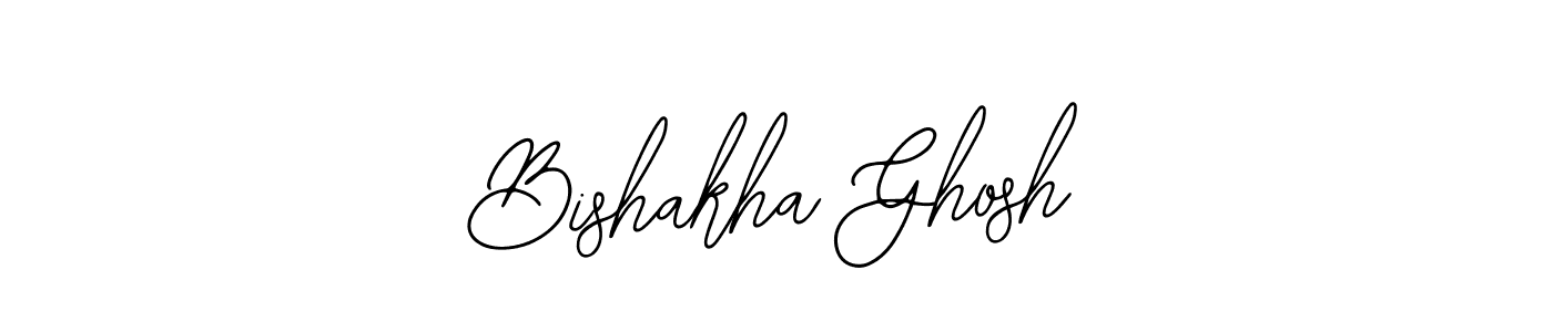 How to make Bishakha Ghosh name signature. Use Bearetta-2O07w style for creating short signs online. This is the latest handwritten sign. Bishakha Ghosh signature style 12 images and pictures png