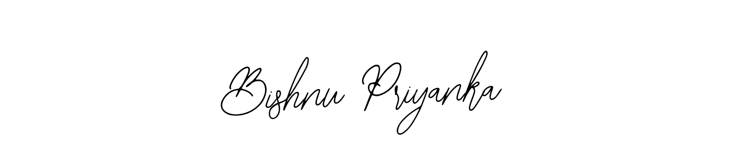You should practise on your own different ways (Bearetta-2O07w) to write your name (Bishnu Priyanka) in signature. don't let someone else do it for you. Bishnu Priyanka signature style 12 images and pictures png