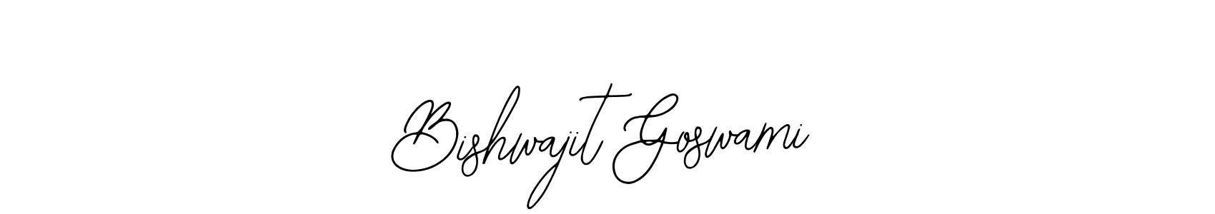 You should practise on your own different ways (Bearetta-2O07w) to write your name (Bishwajit Goswami) in signature. don't let someone else do it for you. Bishwajit Goswami signature style 12 images and pictures png