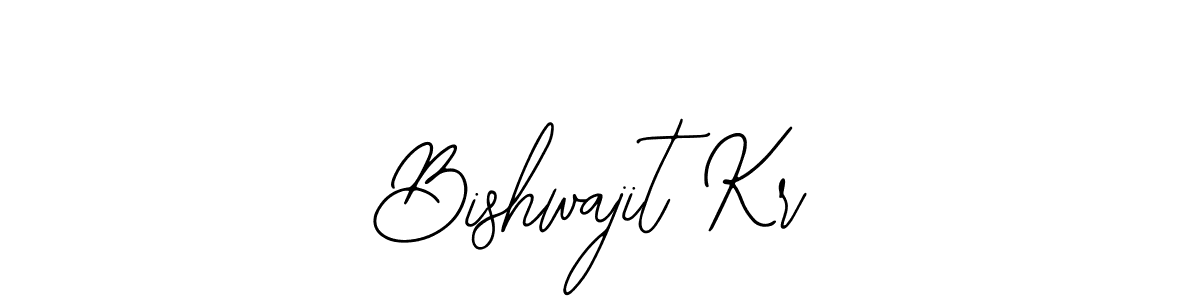 How to make Bishwajit Kr name signature. Use Bearetta-2O07w style for creating short signs online. This is the latest handwritten sign. Bishwajit Kr signature style 12 images and pictures png