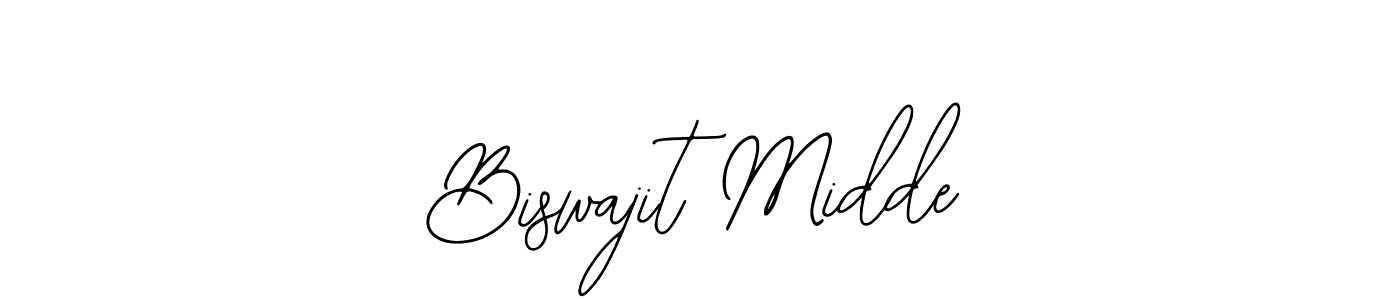 How to make Biswajit Midde name signature. Use Bearetta-2O07w style for creating short signs online. This is the latest handwritten sign. Biswajit Midde signature style 12 images and pictures png