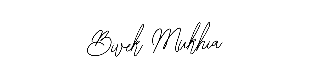 How to make Bivek Mukhia name signature. Use Bearetta-2O07w style for creating short signs online. This is the latest handwritten sign. Bivek Mukhia signature style 12 images and pictures png