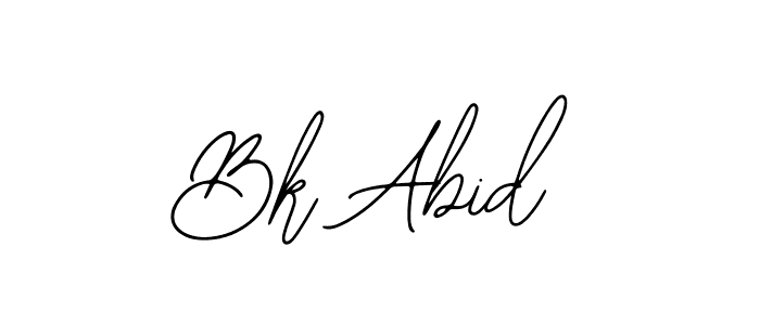 How to make Bk Abid name signature. Use Bearetta-2O07w style for creating short signs online. This is the latest handwritten sign. Bk Abid signature style 12 images and pictures png