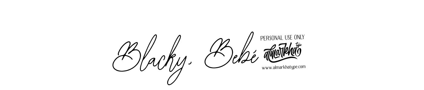 Use a signature maker to create a handwritten signature online. With this signature software, you can design (Bearetta-2O07w) your own signature for name Blacky, Bebé!. Blacky, Bebé! signature style 12 images and pictures png