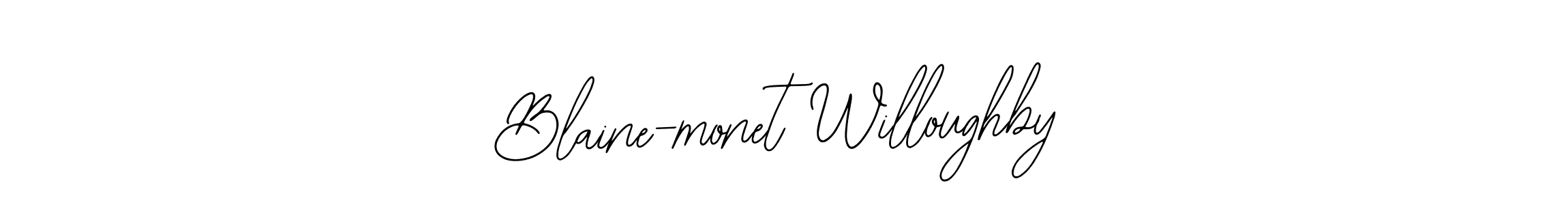 Similarly Bearetta-2O07w is the best handwritten signature design. Signature creator online .You can use it as an online autograph creator for name Blaine-monet Willoughby. Blaine-monet Willoughby signature style 12 images and pictures png