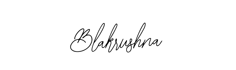 Use a signature maker to create a handwritten signature online. With this signature software, you can design (Bearetta-2O07w) your own signature for name Blakrushna. Blakrushna signature style 12 images and pictures png