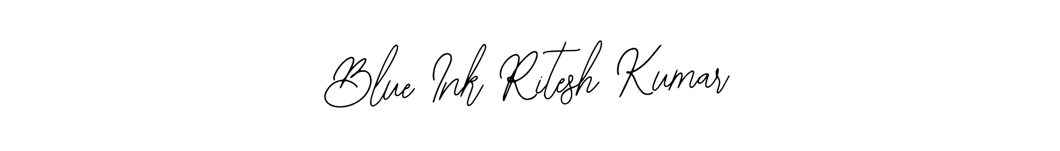 How to make Blue Ink Ritesh Kumar name signature. Use Bearetta-2O07w style for creating short signs online. This is the latest handwritten sign. Blue Ink Ritesh Kumar signature style 12 images and pictures png