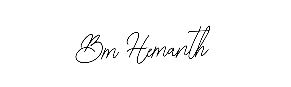 The best way (Bearetta-2O07w) to make a short signature is to pick only two or three words in your name. The name Bm Hemanth include a total of six letters. For converting this name. Bm Hemanth signature style 12 images and pictures png