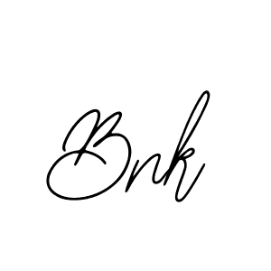 How to make Bnk signature? Bearetta-2O07w is a professional autograph style. Create handwritten signature for Bnk name. Bnk signature style 12 images and pictures png