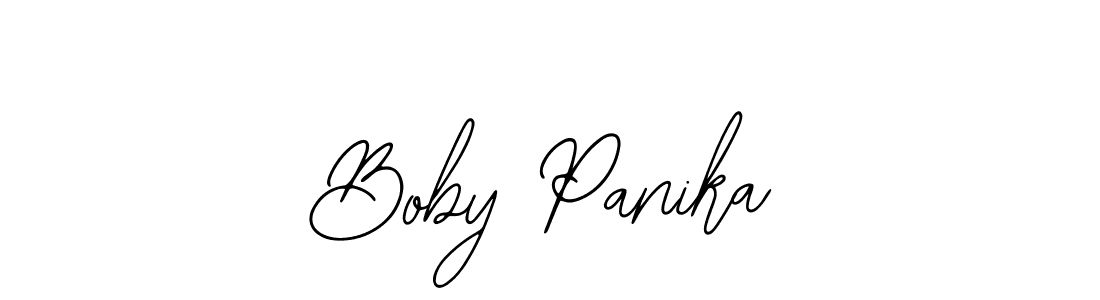 How to make Boby Panika name signature. Use Bearetta-2O07w style for creating short signs online. This is the latest handwritten sign. Boby Panika signature style 12 images and pictures png
