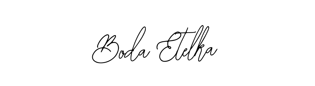 How to make Boda Etelka name signature. Use Bearetta-2O07w style for creating short signs online. This is the latest handwritten sign. Boda Etelka signature style 12 images and pictures png