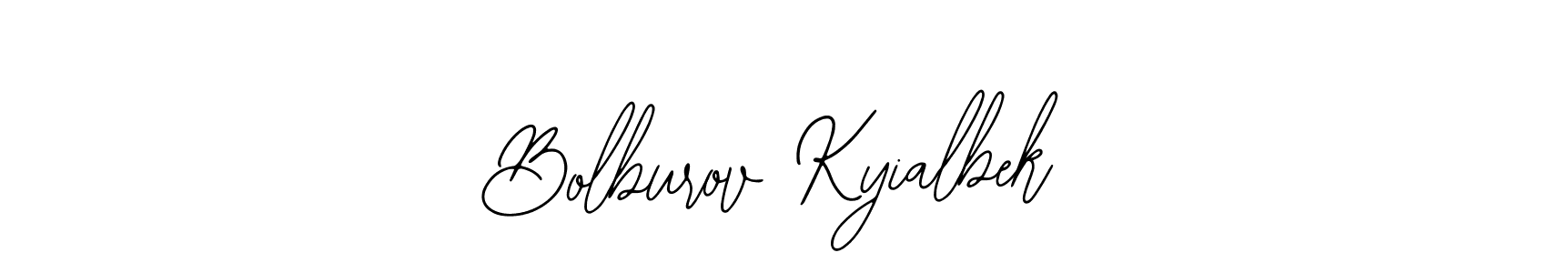 Use a signature maker to create a handwritten signature online. With this signature software, you can design (Bearetta-2O07w) your own signature for name Bolburov Kyialbek. Bolburov Kyialbek signature style 12 images and pictures png