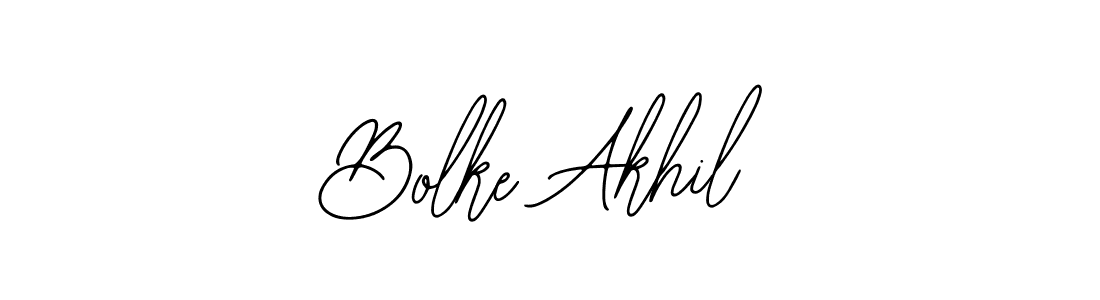 Similarly Bearetta-2O07w is the best handwritten signature design. Signature creator online .You can use it as an online autograph creator for name Bolke Akhil. Bolke Akhil signature style 12 images and pictures png