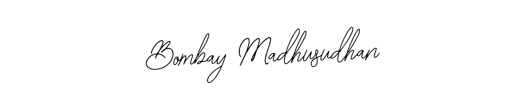 How to make Bombay Madhusudhan name signature. Use Bearetta-2O07w style for creating short signs online. This is the latest handwritten sign. Bombay Madhusudhan signature style 12 images and pictures png