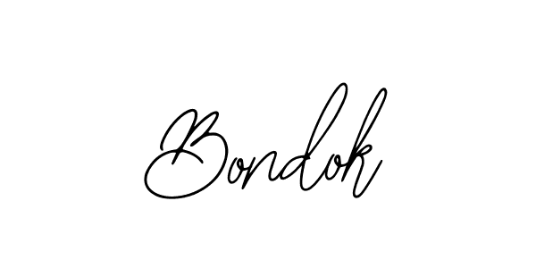 How to make Bondok name signature. Use Bearetta-2O07w style for creating short signs online. This is the latest handwritten sign. Bondok signature style 12 images and pictures png