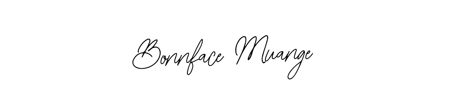 The best way (Bearetta-2O07w) to make a short signature is to pick only two or three words in your name. The name Bonnface Muange include a total of six letters. For converting this name. Bonnface Muange signature style 12 images and pictures png