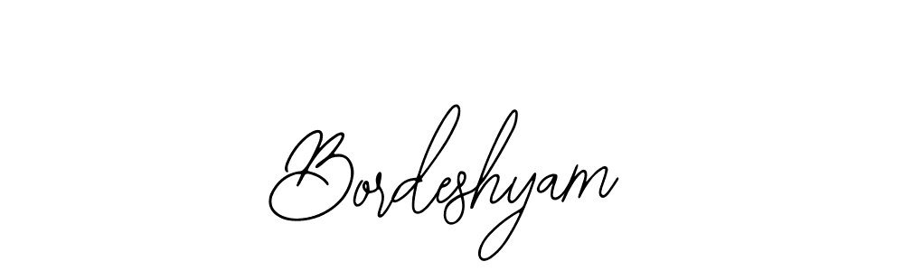 How to make Bordeshyam name signature. Use Bearetta-2O07w style for creating short signs online. This is the latest handwritten sign. Bordeshyam signature style 12 images and pictures png